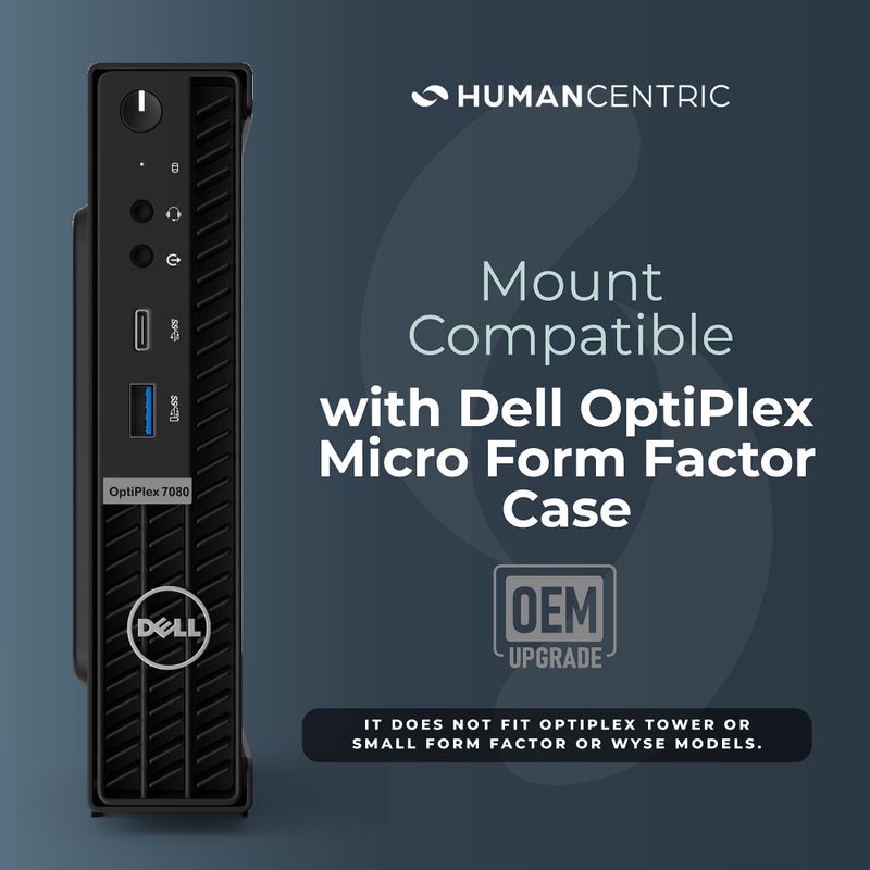HumanCentric Mount Compatible with Dell OptiPlex Micro Form Factor Case, VESA, Under Desk and Wall Mount Fits MFF 3040, 3046, 3050, 3060, 3070, 3080, 5050, 5060, 5070, 7040, 7050, 7060, 7070, More - Image 2
