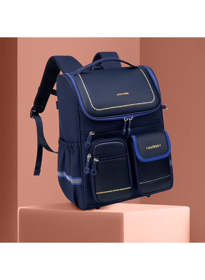 Golf School Backpack For Elementary Students Boys And Girls Large Capacity Children's Backpack 1st-3rd Grade Multi-pocket Double Shoulder Bag Decompression Spine Protection - Image 1