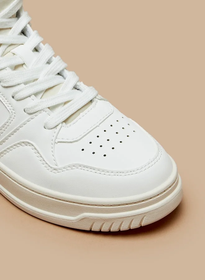 MISSY Women's Missy Solid High Top Sneakers with Lace-Up Closure