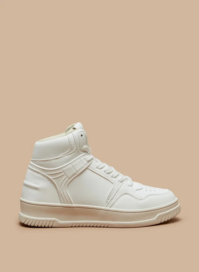 MISSY Women's Missy Solid High Top Sneakers with Lace-Up Closure