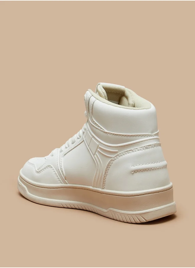 MISSY Women's Missy Solid High Top Sneakers with Lace-Up Closure