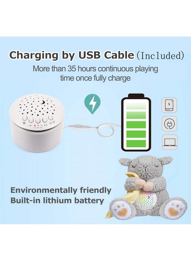 BEREST Rechargeable Baby Sleep Soother, Mom's Heartbeat Babies Cry Sensor Lullabies & White Noise Sound, Nursery Decor Night Light Projector Toddler Crib Sleeping Aid, Boys & Girls Shower Gifts - Image 4