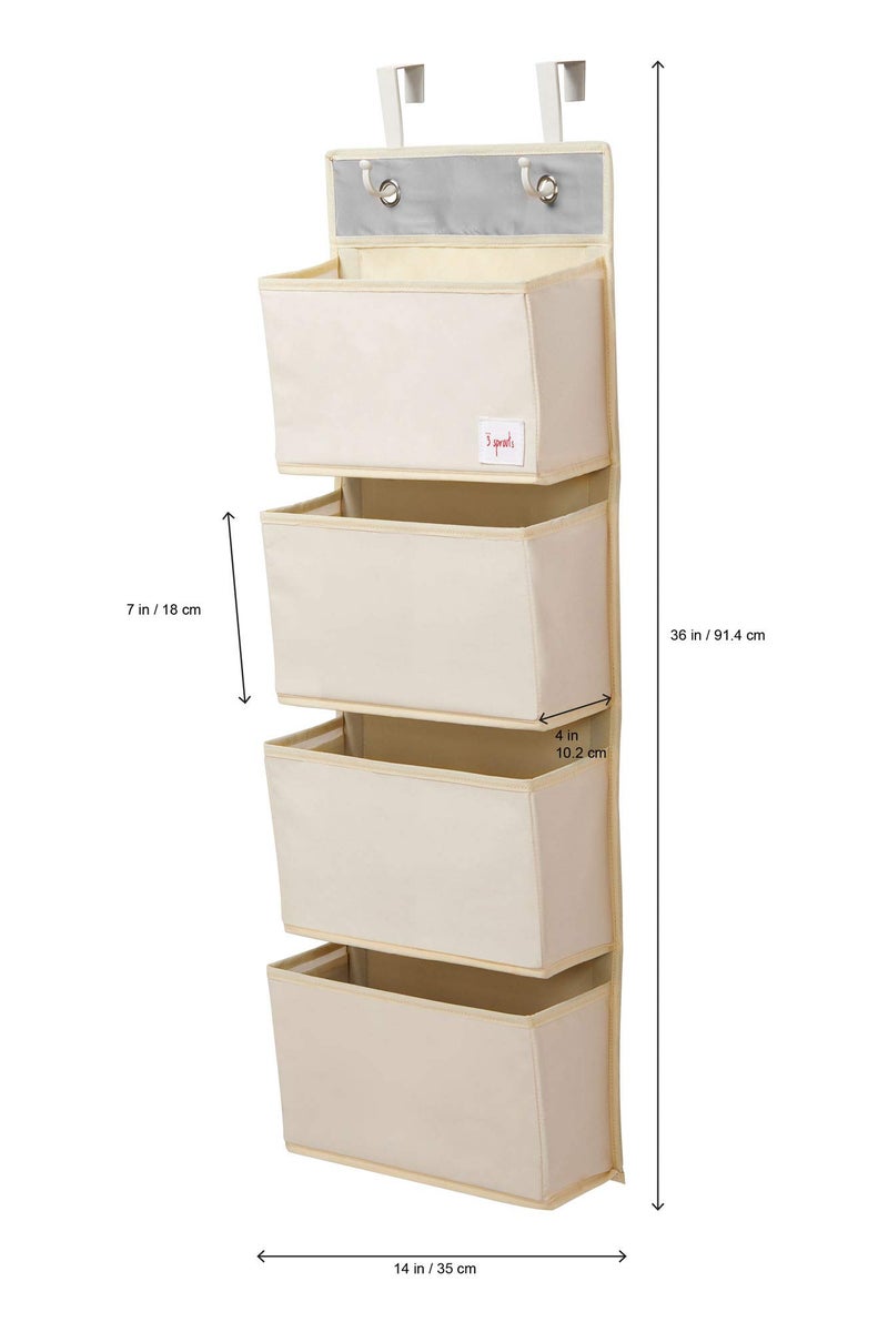 3 Sprouts Over The Door Baby Organizer - Essential Newborn Nursery Storage, Toy Organizer for Room and Closet - Bedroom Storage - Hooks Included, Llama - Image 4