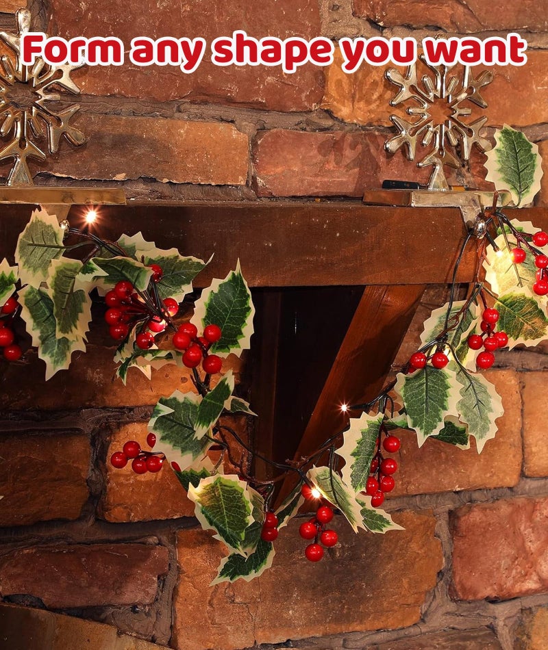 squishy Christmas Decorations, Artificial Red Berry Vine for Holiday Decor, Festive Berry Sprig for Christmas Tree, Home, Window and Door Decoration - Image 2