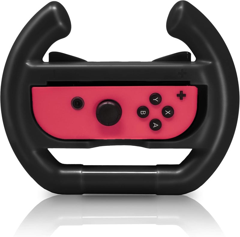 ADZ 2 x Switch Steering Wheel Compatible with Nintendo Switch JoyCon and Mario Kart Switch (Black) - Image 5