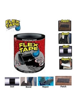 FLEX TAPE Strong Rubberized Waterproof Seal Tape Black 4x5inch 