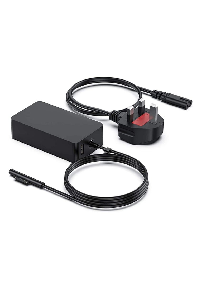 65W laptop power adapter for Surface Pro 9/8/7/6/5/4/3/X Surface Go 3/2/1 Surface Laptop 5/4/3/2/1 Surface Book 3/2/1 Microsoft Surface Charger Supports (65W) - Image 1