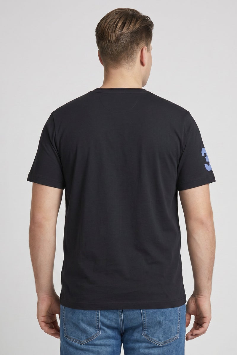 La Martina Men Crew Neck Short Sleeve Brand Logo T-Shirt, Dark Navy - Image 4