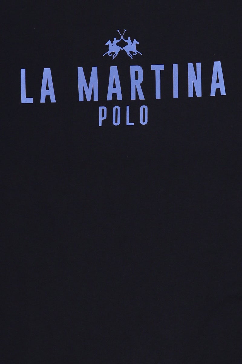 La Martina Men Crew Neck Short Sleeve Brand Logo T-Shirt, Dark Navy - Image 5