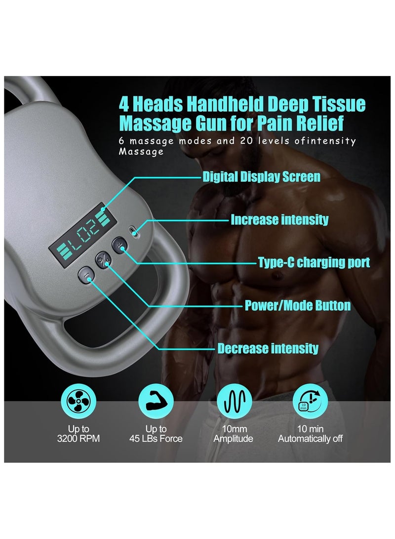 Muscle Massage Gun with 24V Motor, Fast Charging Input and 4 Massage Heads HY-ST2024 - Image 2