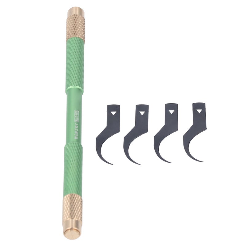 4PCS Thin Repair Blades with Handle BGA Maintenance Knife Multifunctional CPU Glue Remover Tools Green - Image 2