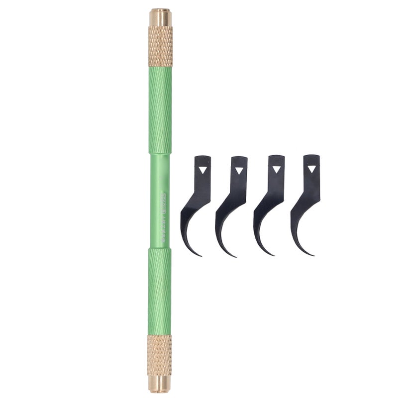 4PCS Thin Repair Blades with Handle BGA Maintenance Knife Multifunctional CPU Glue Remover Tools Green - Image 1