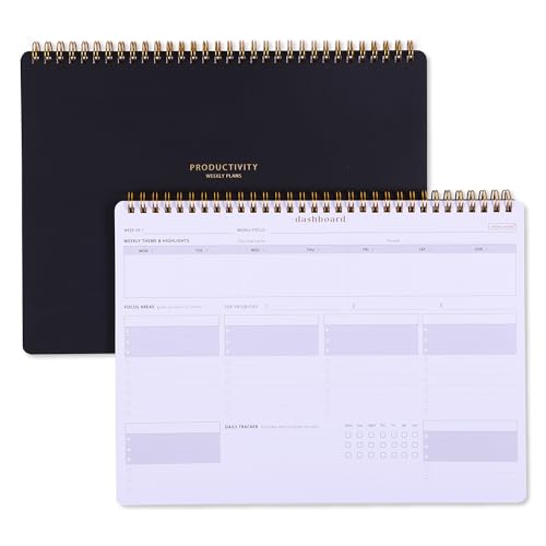 ZERONE CENTRE Weekly Desk Planner Monday Start - Dashboard Desk Pad Ideal for Project Manager, Business Owner, Freelancer, and Multitaskers to Achieve Goals - Spiral Productivity Journal - Image 1