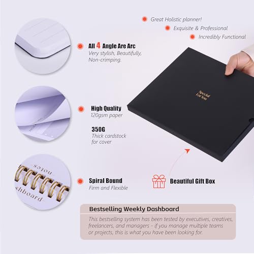 ZERONE CENTRE Weekly Desk Planner Monday Start - Dashboard Desk Pad Ideal for Project Manager, Business Owner, Freelancer, and Multitaskers to Achieve Goals - Spiral Productivity Journal - Image 5