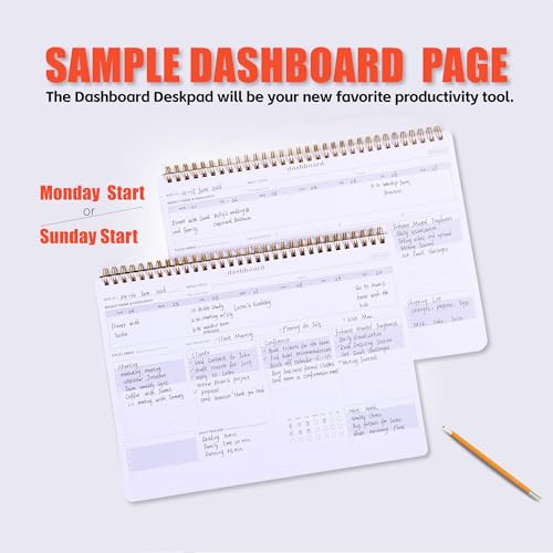 ZERONE CENTRE Weekly Desk Planner Monday Start - Dashboard Desk Pad Ideal for Project Manager, Business Owner, Freelancer, and Multitaskers to Achieve Goals - Spiral Productivity Journal - Image 4