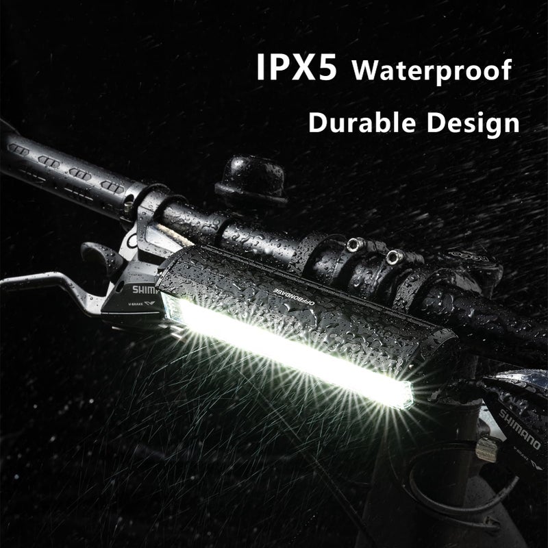 OFFBONDAGE Bike Light Bar for Ebike, 1400 Lumens Super Bright Front Light with 4000mAh Rechargeable Battery, IPX5 Waterproof, 5 Modes Bicycle Headlight for Mountain Bike, Night Riding, Cycling - Image 5