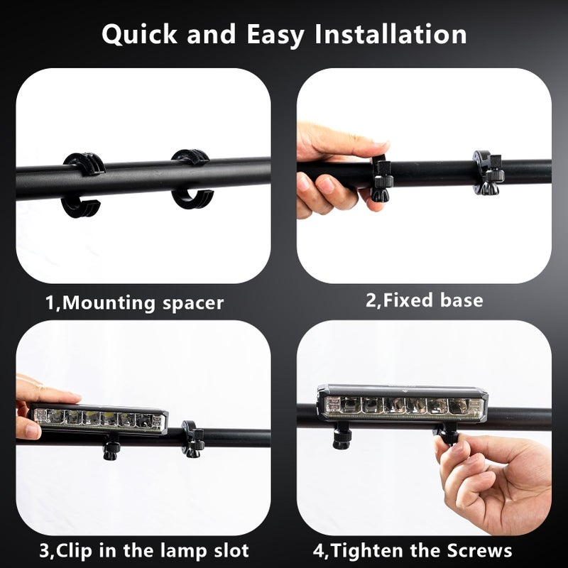OFFBONDAGE Bike Light Bar for Ebike, 1400 Lumens Super Bright Front Light with 4000mAh Rechargeable Battery, IPX5 Waterproof, 5 Modes Bicycle Headlight for Mountain Bike, Night Riding, Cycling - Image 4