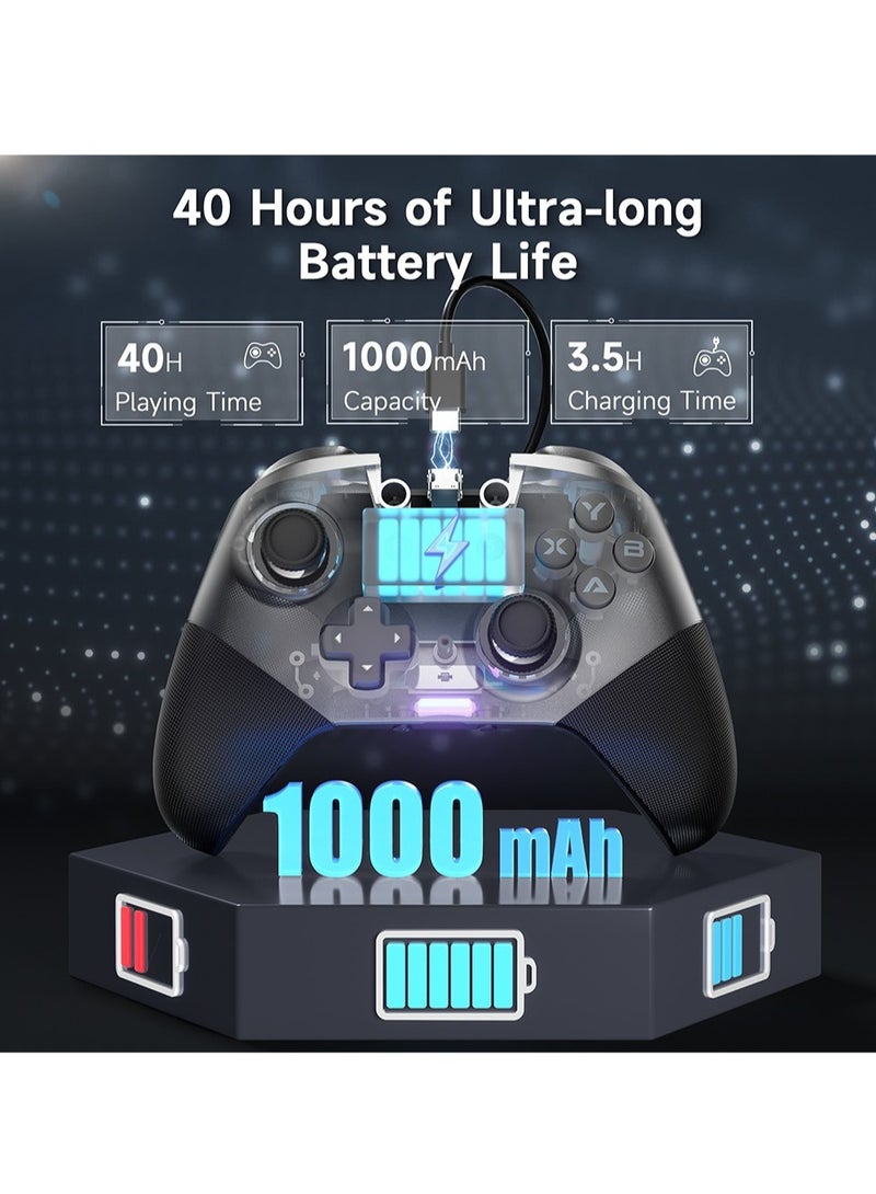 EasySMX X10 Wireless Gaming Controller, Enhanced Wireless Bluetooth Controller With Hall Joysticks, Portable Lightweight Gaming Joystick, Mechanical Gamepad For Pc, Switch, Phone, (1pc, Grey) - Image 5