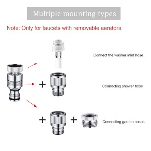 Walkinginrain Kitchen Sink Faucet Quick Connector, Dishwasher Washer Snap Coupling Adapter, Faucet to Garden Hose Adapter for Bathroom Kitchen/Shower Hose/Garden Hose - Image 5