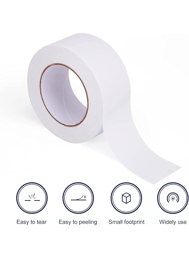 مارك شريط لاصق مزدوج الجوانب 5 سم × 18.3 متر، شريط لاصق للحرف اليدوية والتصوير الفوتوغرافي وصنع البطاقات وتغليف الهدايا وأدوات القرطاسية المدرسية - Image 2