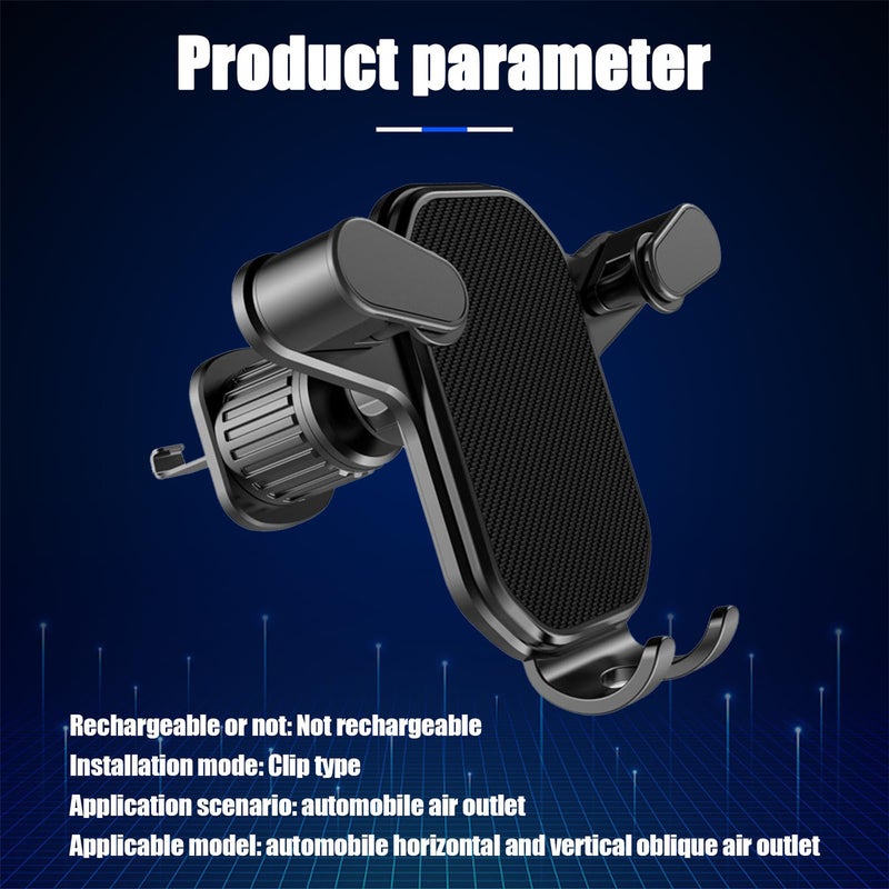 Universal Car Phone Mount, 360 Degree Rotatable Air Vent Phone Holder Stable Support, Stable air outlet embedded hands-free stand，Black - Image 3