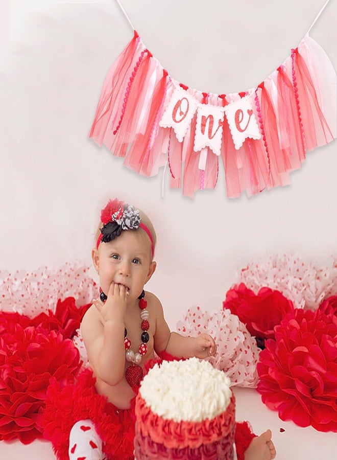Felix Happy Valentine's Day Highchair Banner 1st Birthday Girl - Valentine's Day Highchair Banner 1st Birthday Girl,happy 1st Birthday High Chair Banner,red and pink High Chair,happy First Birthday - Image 4