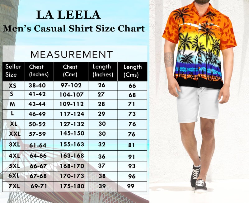 LA LEELA Men's Hawaiian Short Sleeve Button Up Beach Caribbean Shirt Fashion Pirates Cruise Shirts for Men M Skull Crossbones Black - Image 5