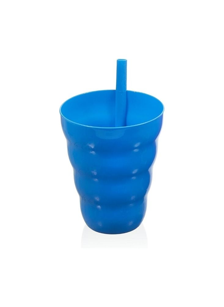 Snips Blue Plastic Cup with Built-In Straw – Kid-Friendly Design