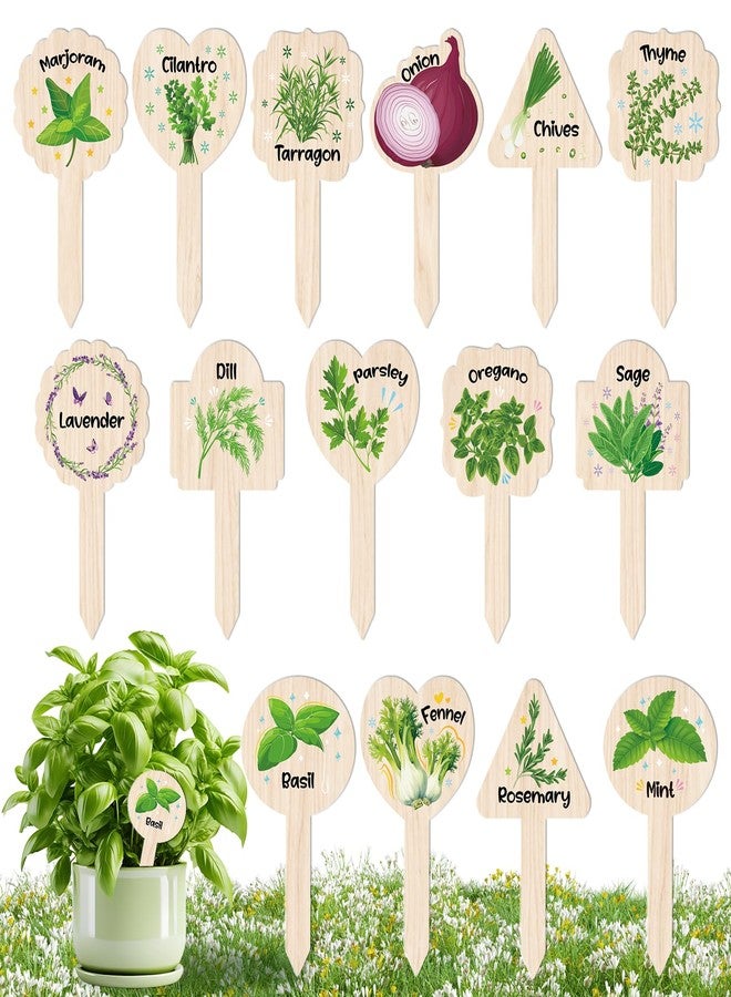 JUYRLE Plant Label Signs- 15PACK Herb Garden Markers, Plant Labels for Outdoor Garden Waterproof, Plant Tags with Names, Indoor Patio Tags for Succulent Flowers Greenery Seedling - Image 1