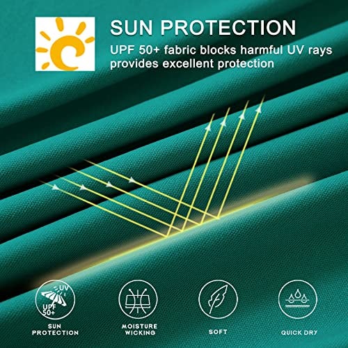 Willit Men's UPF 50+ Sun Protection Hoodie Shirt Long Sleeve SPF Fishing Outdoor UV Shirt Hiking Lightweight Teal L - Image 5