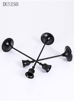 DUNISO Black Candle Holders Set of 3 for Taper Candles Decorative Candlestick With Anti-Slip Base Holders for Wedding, Dinning, Party Fits (Black)  - Image 3