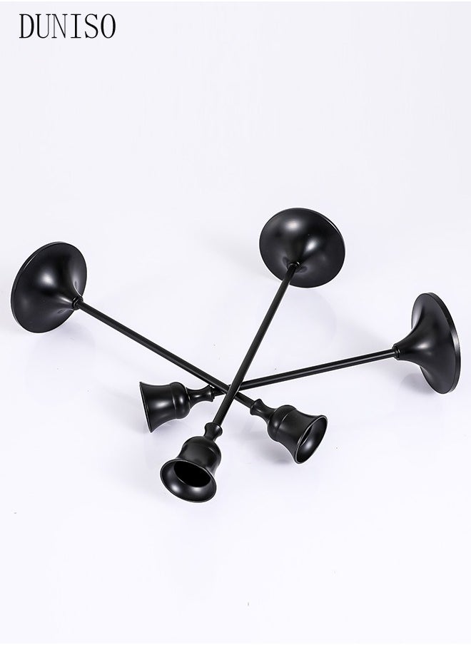 DUNISO - Black Candle Holders Set of 3 for Taper Candles Decorative Candlestick With Anti-Slip Base Holders for Wedding, Dinning, Party Fits (Black) - Image 1