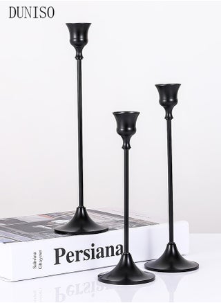Black Candle Holders Set of 3 for Taper Candles Decorative Candlestick With Anti-Slip Base Holders for Wedding, Dinning, Party Fits (Black) - pzsku/ZC53D797C40C839BAB3BEZ/45/1746212826/c5e871b1-4378-4191-8bdd-2dd1462d5685