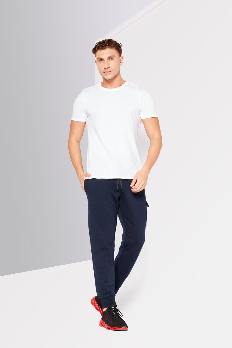 DKNY Sport Men Sportswear Fit Embroidered Logo Training Joggers, Navy - Image 4