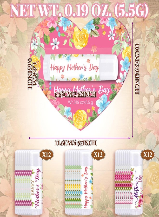 Leelosp 36 Pcs Happy Mothers Day Gifts Lip Balm Bulk Church Party Favors Lipstick Flower Christian Thank You Appreciation Lip Balms Gifts for Mom Grandmother Birthday Church Party Supplies - Image 2