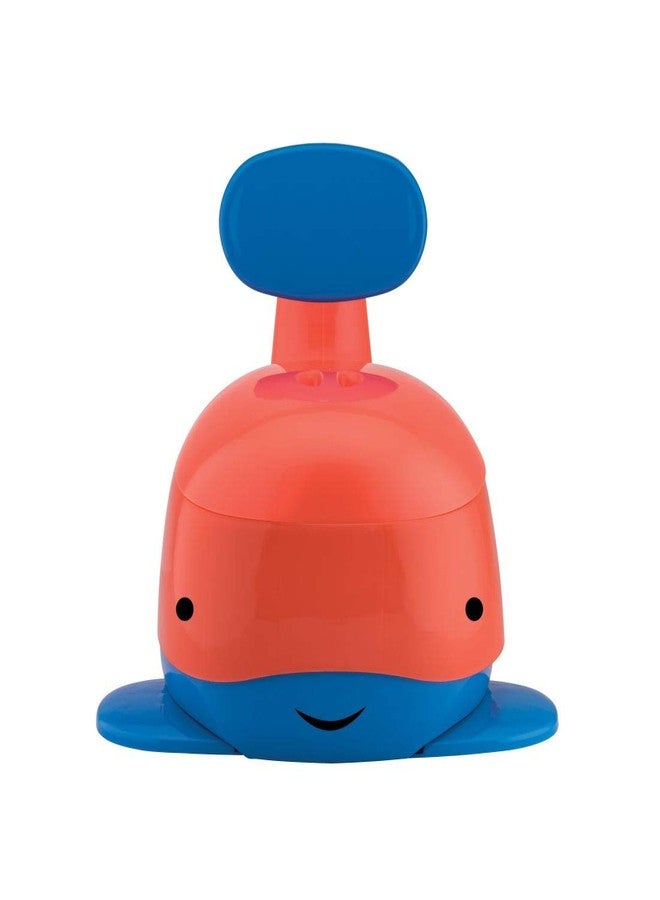 نابيا مقعد تدريب الأطفال على استخدام المرحاض من نابيا على شكل حوت، عالي الجودة، مزود بغطاء قابل للإغلاق وحاوية نفايات قابلة للإزالة ومسند ظهر، حجم صغير (للأطفال من 6 إلى 18 شهرًا) (برتقالي). - Image 1