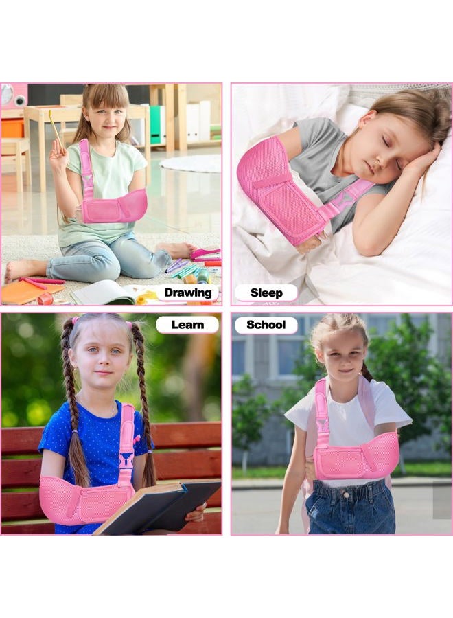 VISKONDA Kids Arm Sling,Mesh Medical Sling with Adjustable Shoulder Pad,Breathable Children Arm Support Shoulder Immobilizer Brace for Elbow,Wrist Injury,Torn Rotator Cuff,Post-Surgery(Pink,X-Small) - Image 5