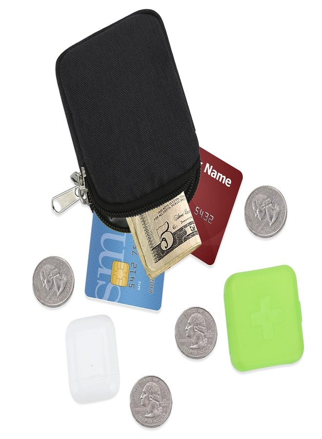 E-Tree Coin Purse with Carabiner Clip, Dual Layer Card Case Holder, Mini Pouch for AirPod Earphone Keychain USB Cable,Wallet, Small Accessories Organizer Bag for Women and Men (Black) - Image 5