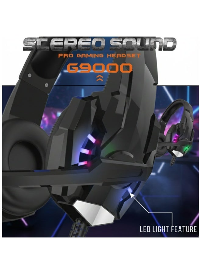 general Kotion Each G9000 Gaming Headset with Mic & LED Light – Stereo Bass Noise Cancelling Over-Ear Headphones for PC, PS4, Xbox One, Mobile & Laptop, Black - Image 2
