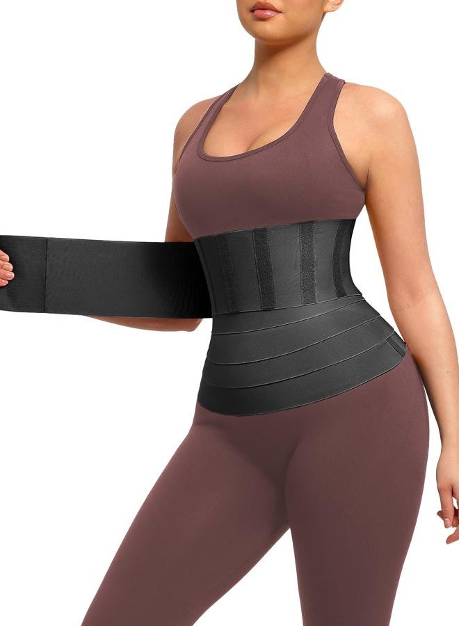 FeelinGirl Waist Trainer for Women Tummy Control Trimmer Belt Waist Cincher Bandage Wrap Plus Size Body Shaper, A1-black, Medium(23.5-47.5inch waist) - Image 1