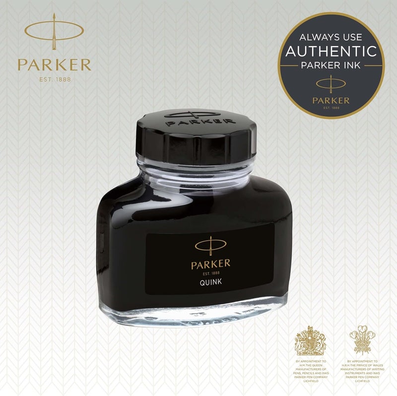 Parker Quink Permanent Refill Ink Bottle - 56.70 g Black Ink - Image 2