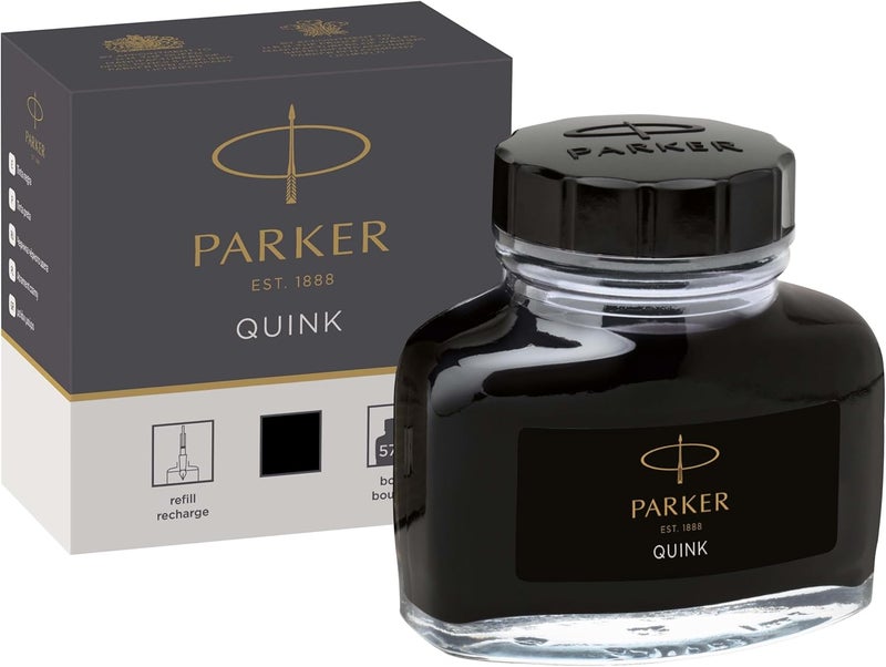 Parker Quink Permanent Refill Ink Bottle - 56.70 g Black Ink - Image 1