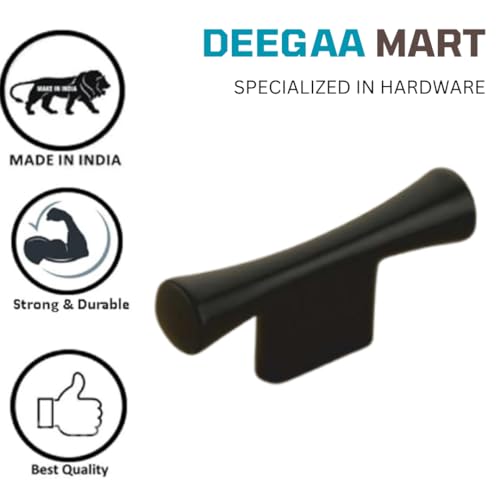 DEEGAA MART Twin Hole Zinc Alloy Drawer Pulls, 60mm Mini Cabinet Handle, Zinc Alloy for Small Drawers & Cabinets – Modern Furniture Hardware (Qty :2, T Handle) - Image 4