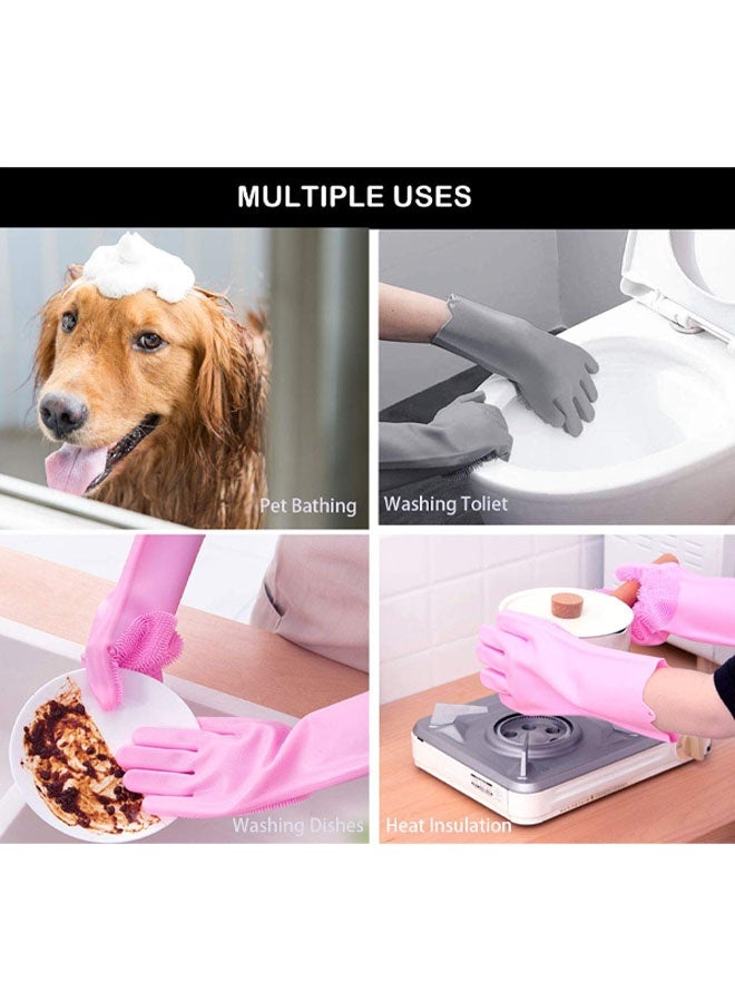 2PCS Pet Grooming Gloves - Soft and Durable Silicone Scrubber for Bathing, Hair Removal for Dogs, Cats, Horses - Image 4
