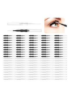 100 Pieces Micro Eyebrow Brush with Cap Brow Lamination Brush Mascara Brush Eyelash Spoolie Brush Tool for Lash Filler, Lifting Extension