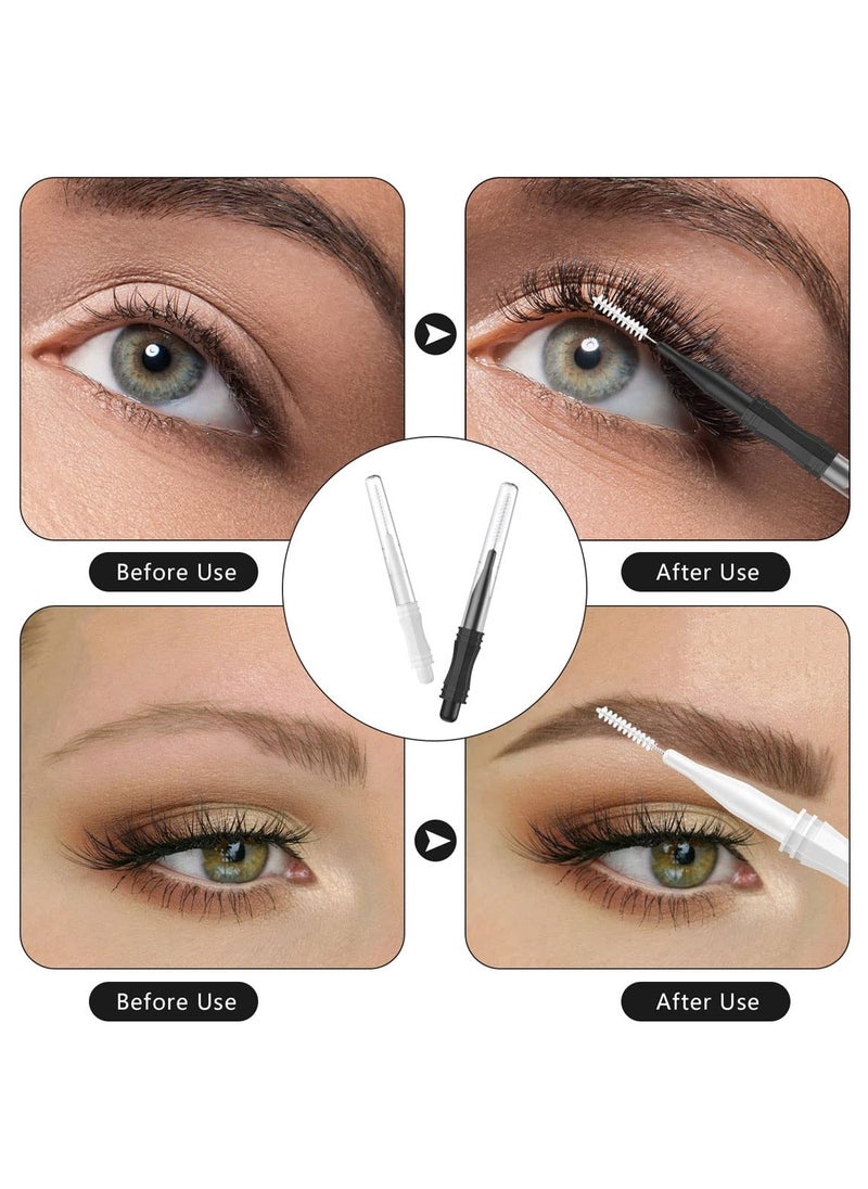 SYOSI - 100 Pieces Micro Eyebrow Brush with Cap Brow Lamination Brush Mascara Brush Eyelash Spoolie Brush Tool for Lash Filler, Lifting Extension - Image 1