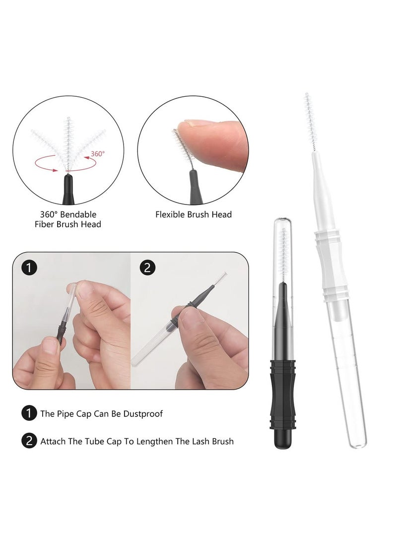 SYOSI - 100 Pieces Micro Eyebrow Brush with Cap Brow Lamination Brush Mascara Brush Eyelash Spoolie Brush Tool for Lash Filler, Lifting Extension - Image 1