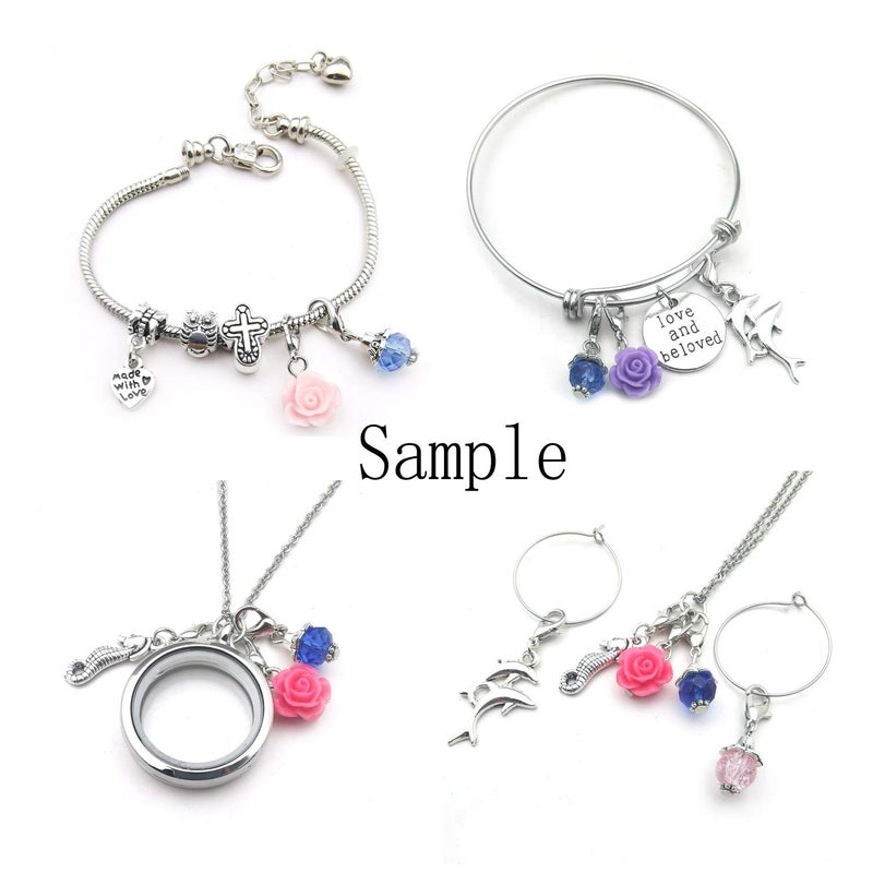 WOCRAFT 20pcs Craft Supplies Handmade Assorted Antique Silver Inspiration Words Dangle Charms Pendant with Lobster Clasp for Jewelry Making Accessory Fit Floating Locket Charms Necklaces (M305) - Image 5