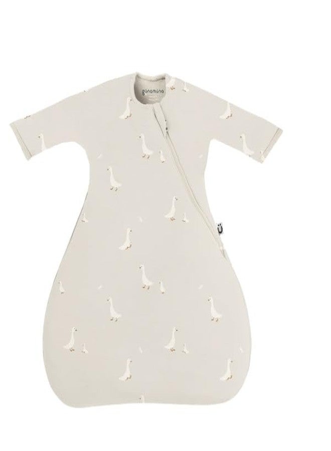 GUNAMUNA Unisex Baby Transitional Swaddle Bag, Easy Diaper Change Zipper, Infant Toddler Swaddle, 1.0 TOG, Goose, 3-6 Months - Image 1
