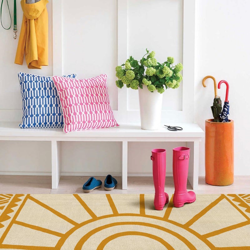 Xsinufn Boho Kitchen Mat Set of 2,Modern Farmhouse Sun Kitchen Rugs and Mats Non Skid Washable,Bohemia Runner Rugs with Rubber Backing for Kitchen Decor Accessories (17"x47"+17"x30") - Image 4